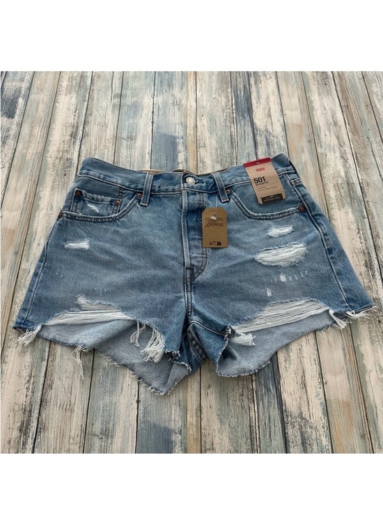 Levi's Pants - Levi's 501 Shorts Women’s 29 High Rise Distressed Cut Off Denim 56327 Blue NEW